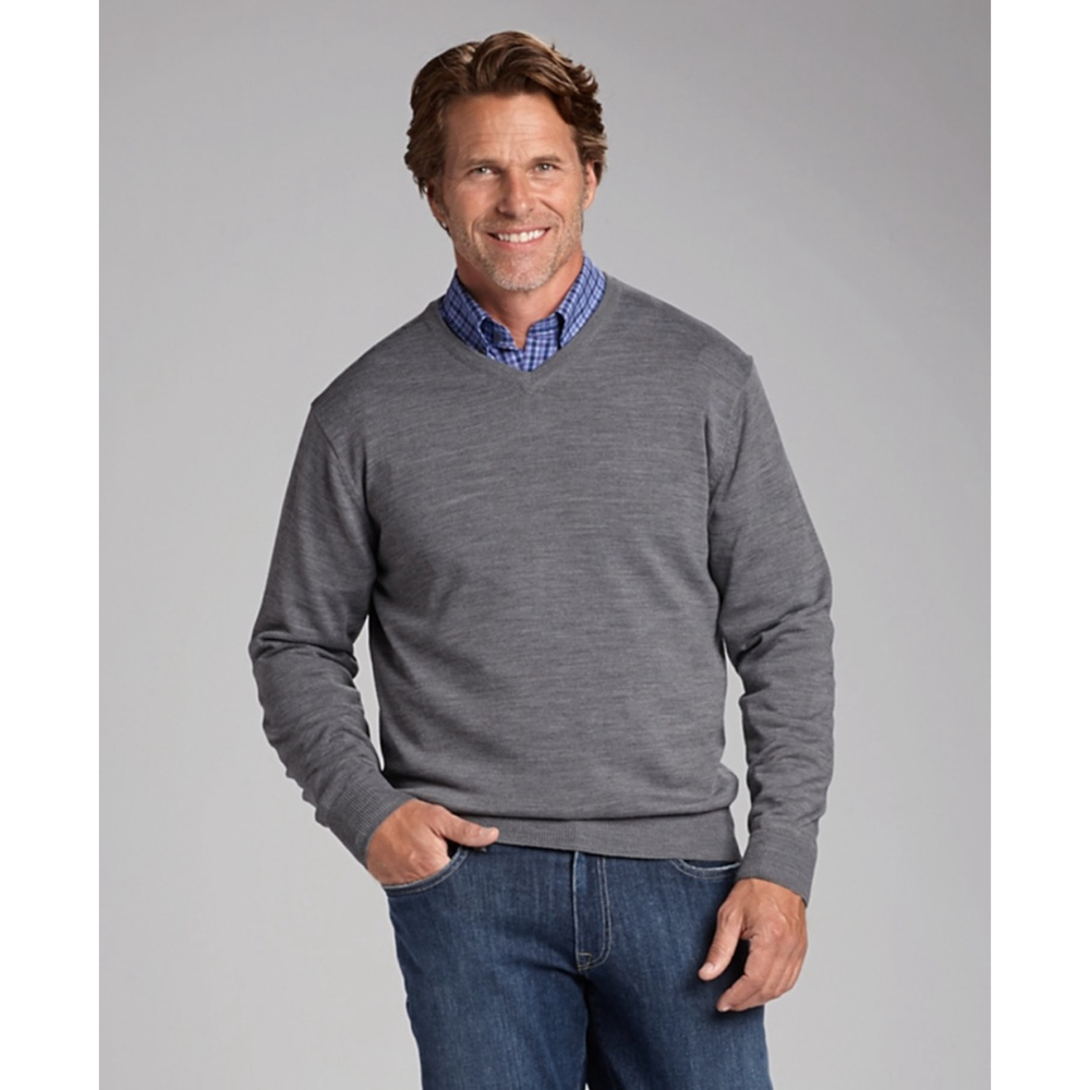 Men's Cutter & Buck Grey V-Neck Sweater XXL